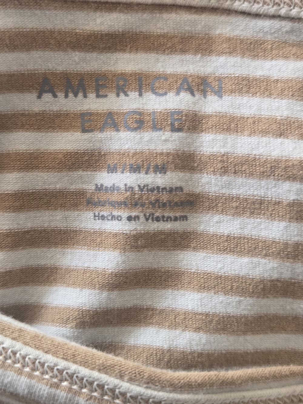 American Eagle Outfitters Beige and White Striped Tube Top-Size Med - Picture 7 of 7